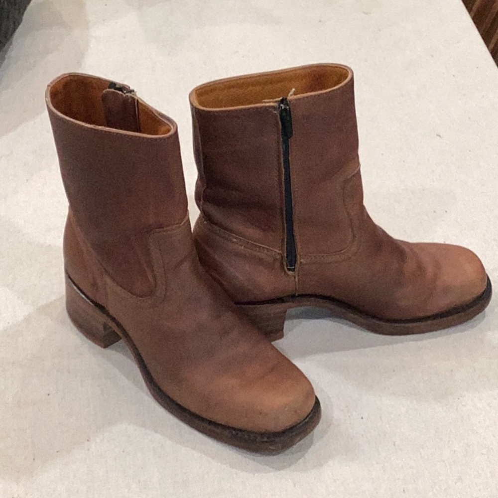 Women's Brown Leather Ankle Boots